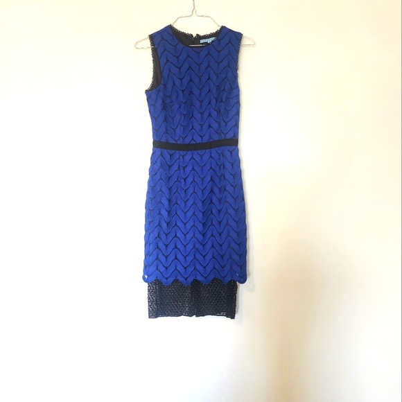 Antonio Melani Dresses | Antonio Melani Royal Blue, Black, and Lace Dress Size 0 | Color: Black/Blue | Size: 0 | Blonde4hockey's Closet